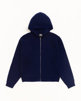 WAFFLE CASHMERE ZIP HOOD SWEATER